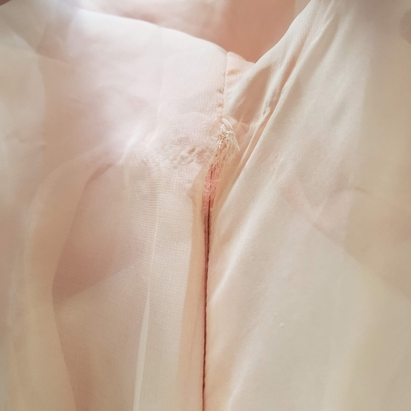 La Femme NWT Peach Apricot Maxi 10 Dress Strapless Tube Top Gold Gem Bust Flawed - Picture 2 of 10